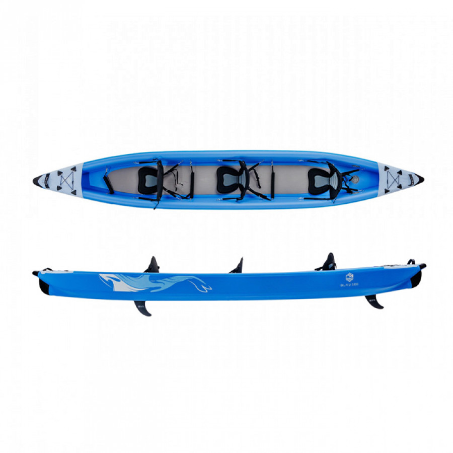 Надувной каяк трехместный Blau See Whale-3 Expedition Надувной каяк трехместный Blau See Whale-3 Expedition